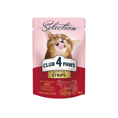 Консервированный корм - Selection вологий корм для дорослих котів - смужки з яловичиною в крем супі з брокколі