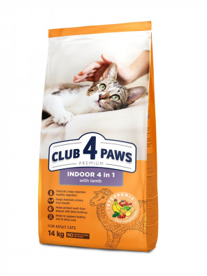 Сухий корм - Adult Cats Indoor 4 in 1 with Lamb Сухий корм з ягням для котів, що живуть у приміщенні "4 в 1"